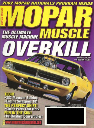 MOPAR MUSCLE 2002 AUG - RARE CONVERTIBLES, 300M